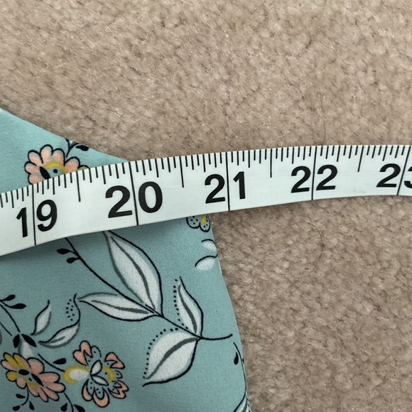 LOFT Floral V-Neck Camisole Tank Top Womens L Blue Green Button Front Romantic - Picture 5 of 7